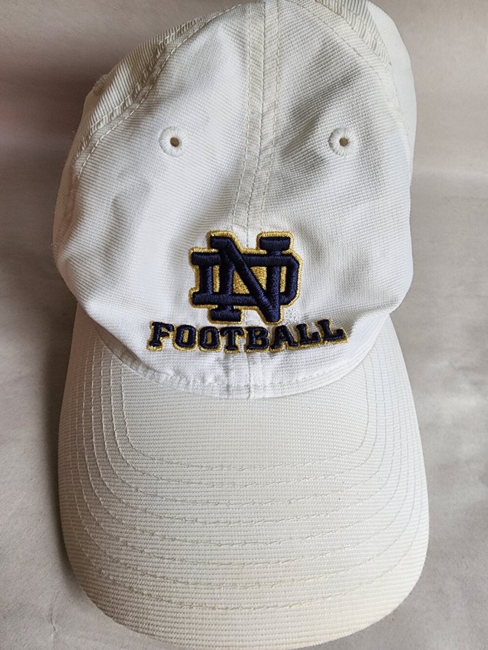 Notre Dame Fighting Irish Adidas Football White Adjustable Dad Hat